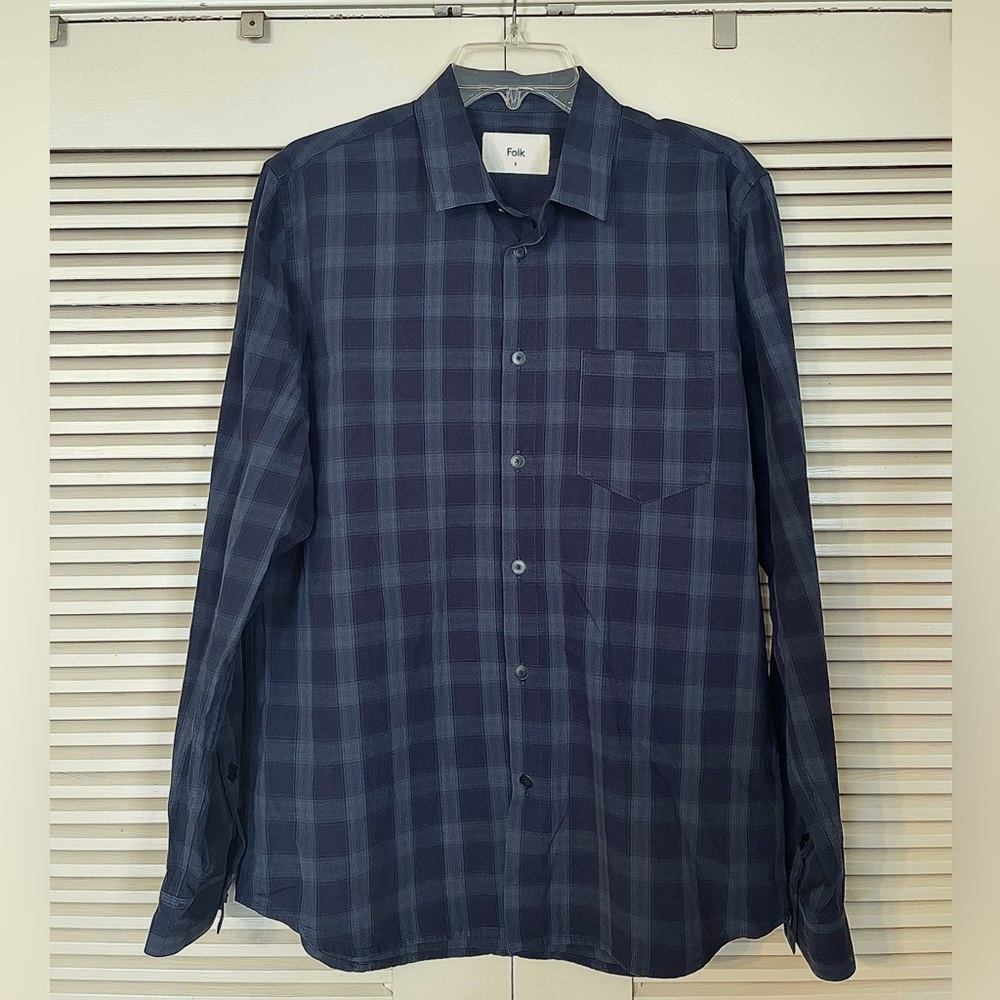 Folk plaid button down shirt size 3